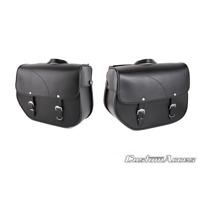 Leather saddlebag CUSTOMACCES SANT LOUIS black pair