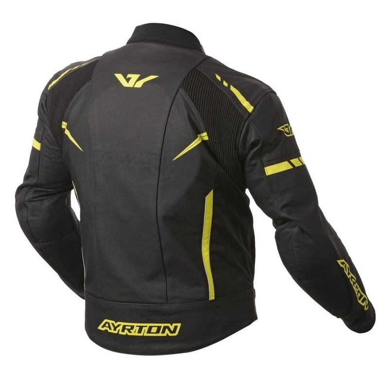 Skórzana kurtka motocyklowa Ayrton Raptor czarno-fluo żółta wyprzedaż