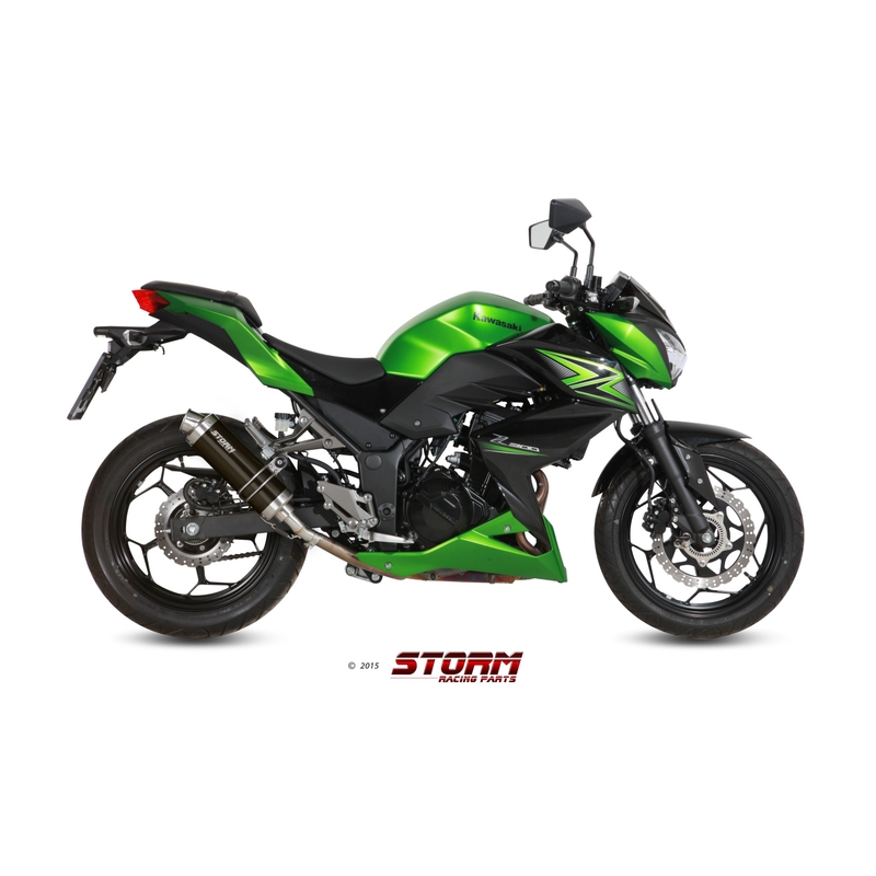 Silencer STORM GP Steel black for KAWASAKI Z 300 2015-2016, KAWASAKI EX Ninja 300 2013-2016