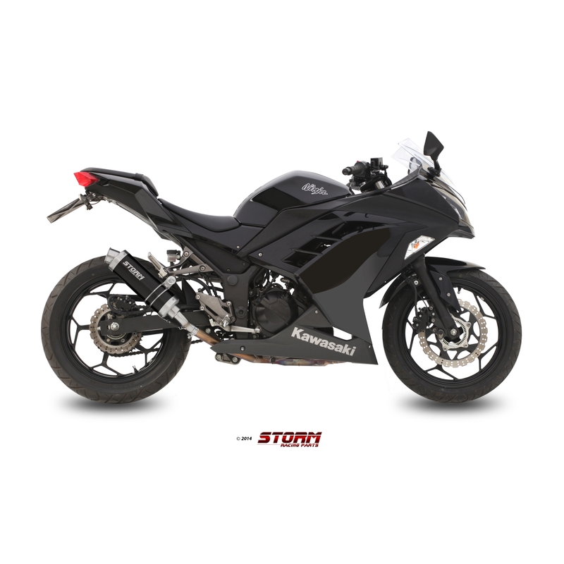 Silencer STORM GP Steel black for KAWASAKI Z 300 2015-2016, KAWASAKI EX Ninja 300 2013-2016