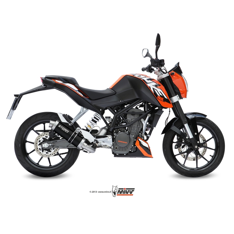 Full exhaust system 1x1 STORM GP Steel black for KTM Duke 125 2011-2016, KTM Duke 200 2012-2014