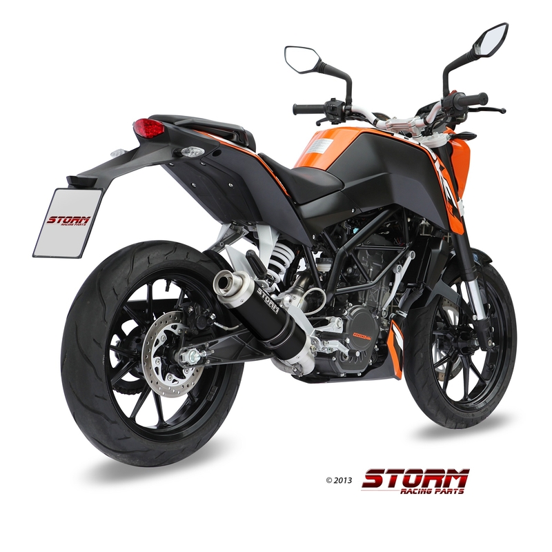 Full exhaust system 1x1 STORM GP Steel black for KTM Duke 125 2011-2016, KTM Duke 200 2012-2014