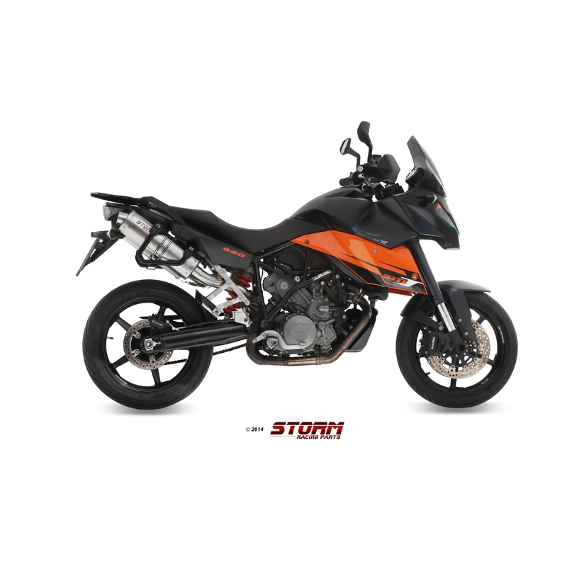 2 silencers kit STORM OVAL Stainless Steel for KTM Supermoto 990 / R / T 2009-2013