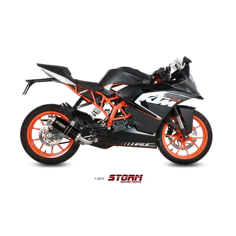 Full exhaust system 1x1 STORM GP Steel black for KTM RC 125 2014-2016