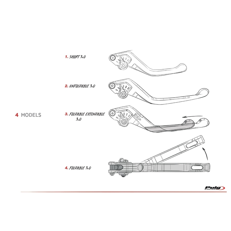 Brake lever without adapter PUIG 3.0 extendable folding green/green wyprzedaż