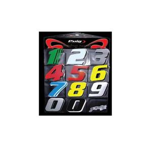 Sticker PUIG RACING (0-9) red 115mm (10 units)