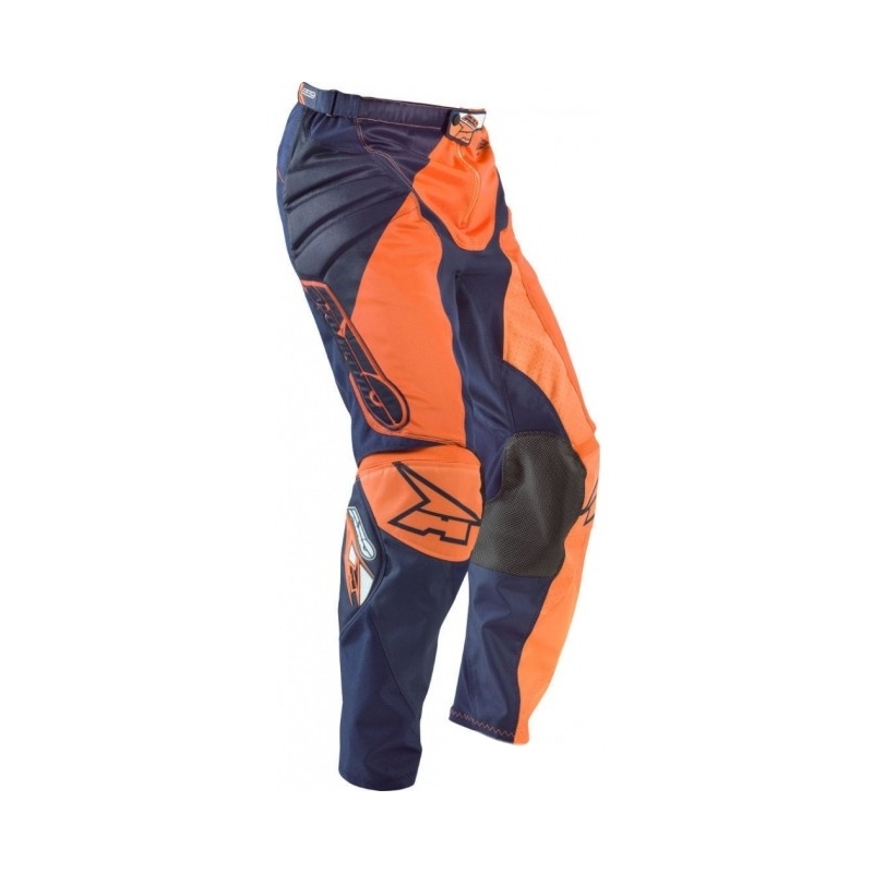 Spodnie motokrosowe AXO Motion 4 niebiesko-fluo pomarańczowe wyprzedaż