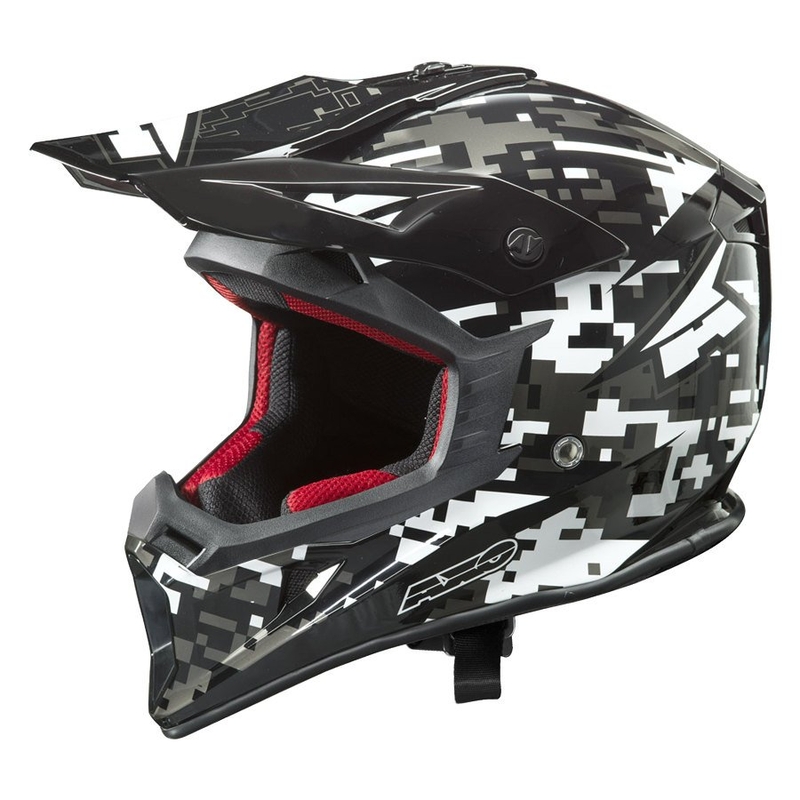 Kask motokrosowy AXO Jump czarno-szaro-biały wyprzedaż