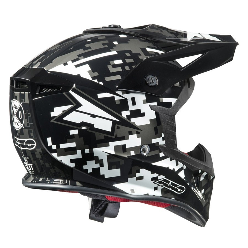 Kask motokrosowy AXO Jump czarno-szaro-biały wyprzedaż
