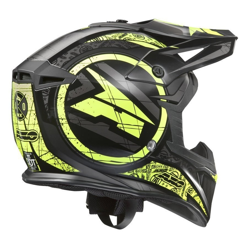 Kask motokrosowy AXO Jump czarno-fluo żółty wyprzedaż