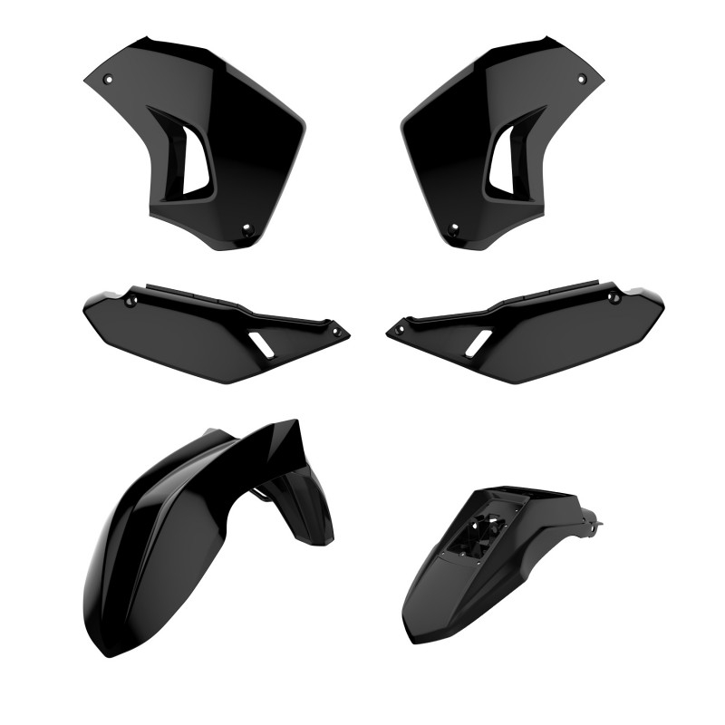 Plastic body kit POLISPORT Black for KAWASAKI KLR 650 2008-2018