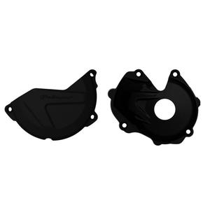 Clutch and ignition cover protector kit POLISPORT 90953 Black