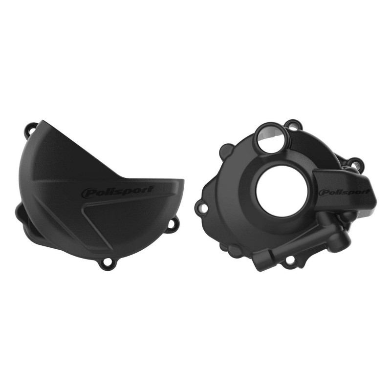 Clutch and ignition cover protector kit POLISPORT Black