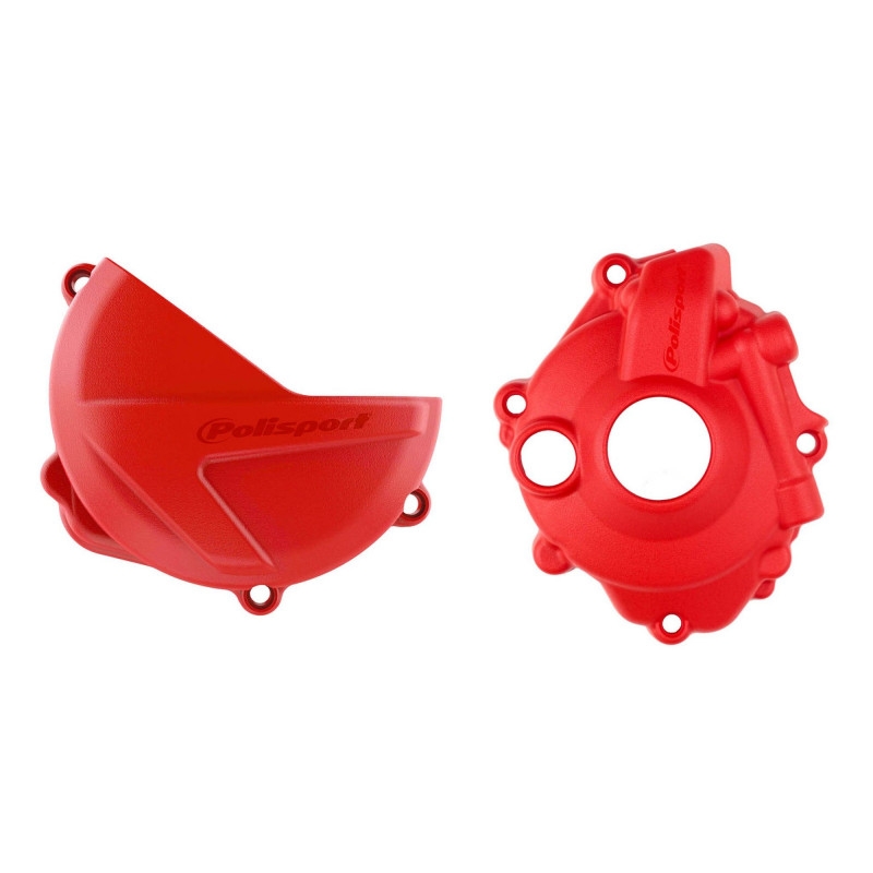 Clutch and ignition cover protector kit POLISPORT Red