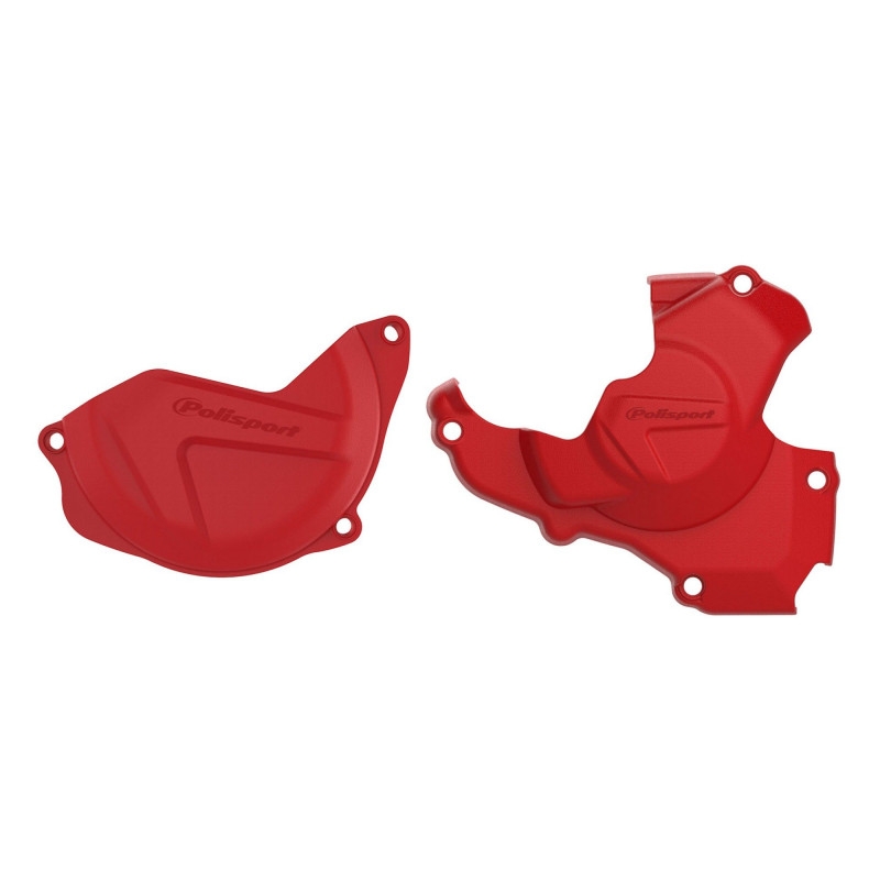 Clutch and ignition cover protector kit POLISPORT Red