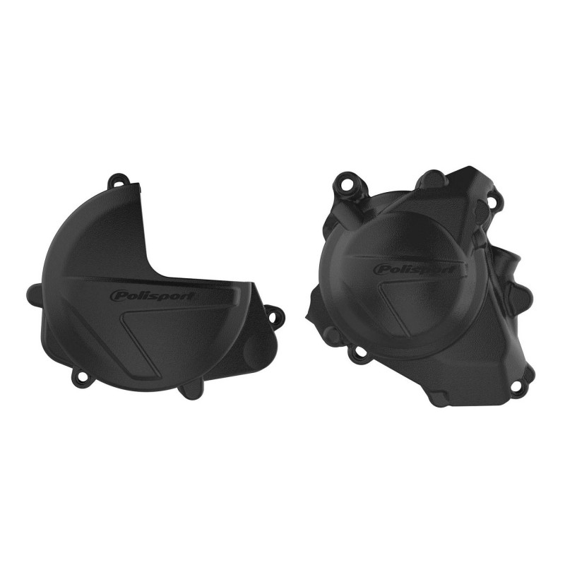 Clutch and ignition cover protector kit POLISPORT Black