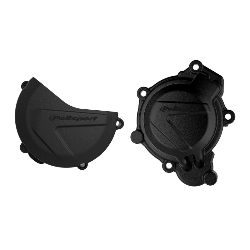Clutch and ignition cover protector kit POLISPORT Black