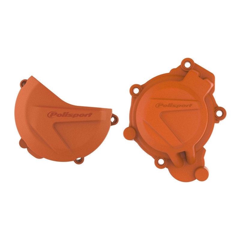 Clutch and ignition cover protector kit POLISPORT Orange