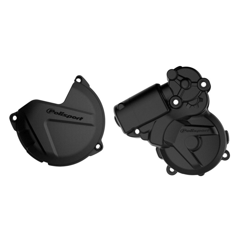 Clutch and ignition cover protector kit POLISPORT Black
