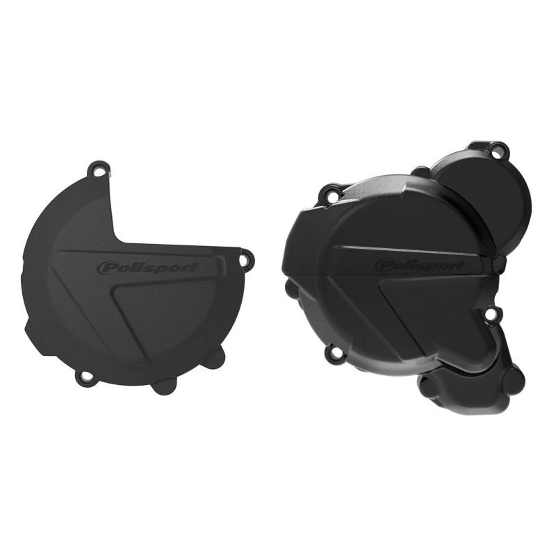Clutch and ignition cover protector kit POLISPORT Black