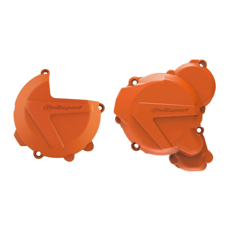 Clutch and ignition cover protector kit POLISPORT Orange