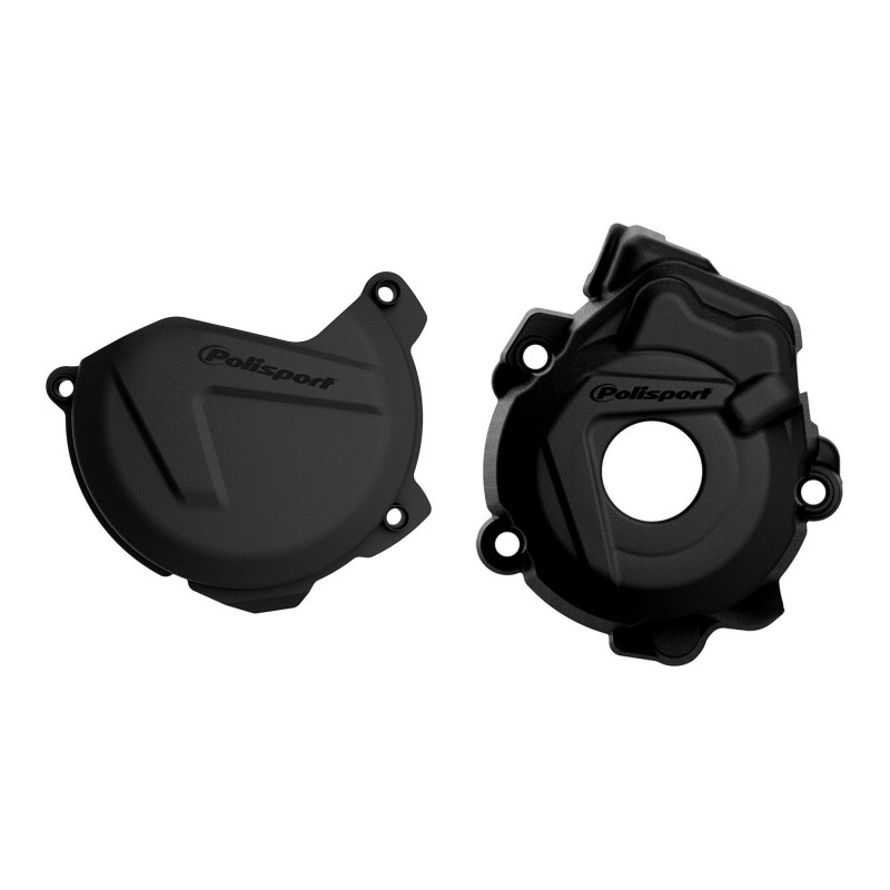 Clutch and ignition cover protector kit POLISPORT Black