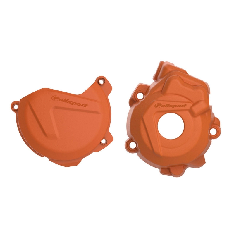 Clutch and ignition cover protector kit POLISPORT Orange