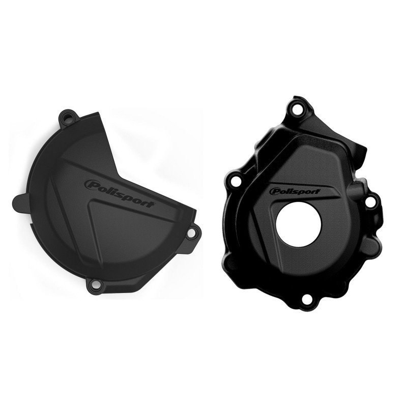 Clutch and ignition cover protector kit POLISPORT Black