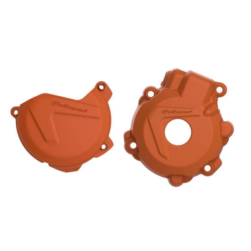 Clutch and ignition cover protector kit POLISPORT Orange