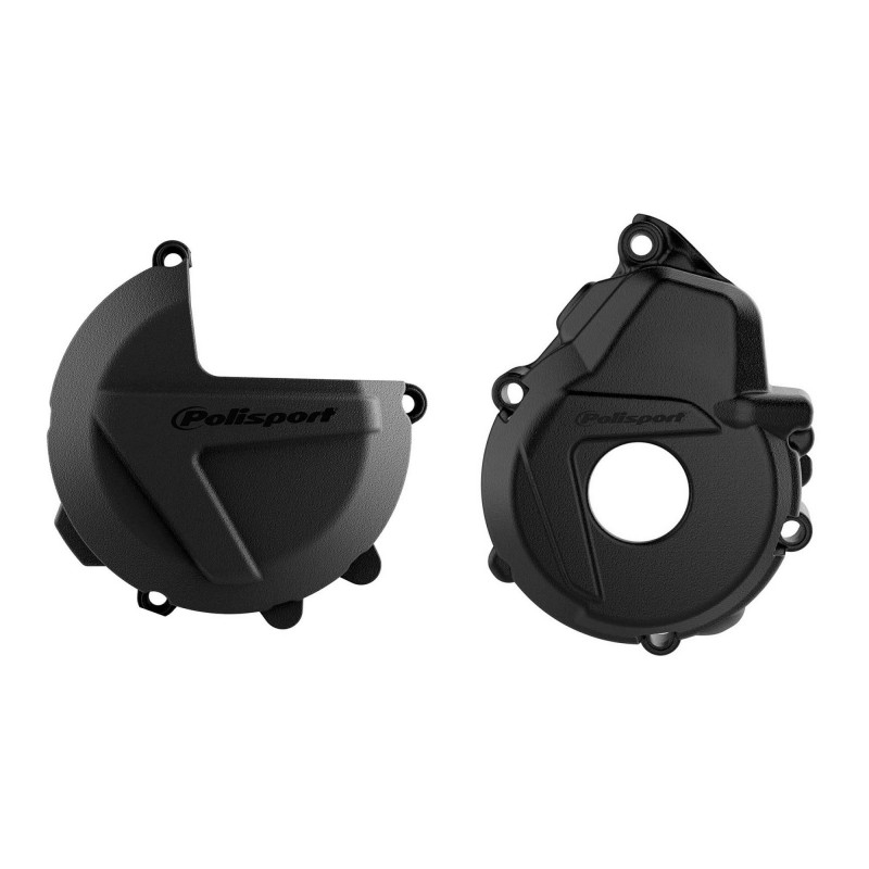 Clutch and ignition cover protector kit POLISPORT Black
