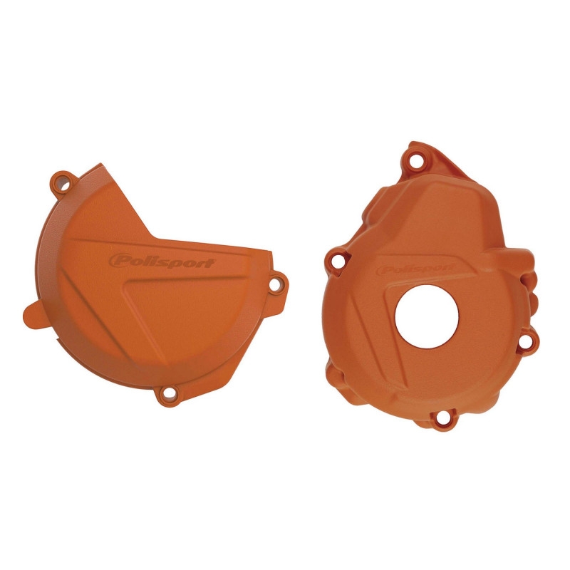 Clutch and ignition cover protector kit POLISPORT Orange