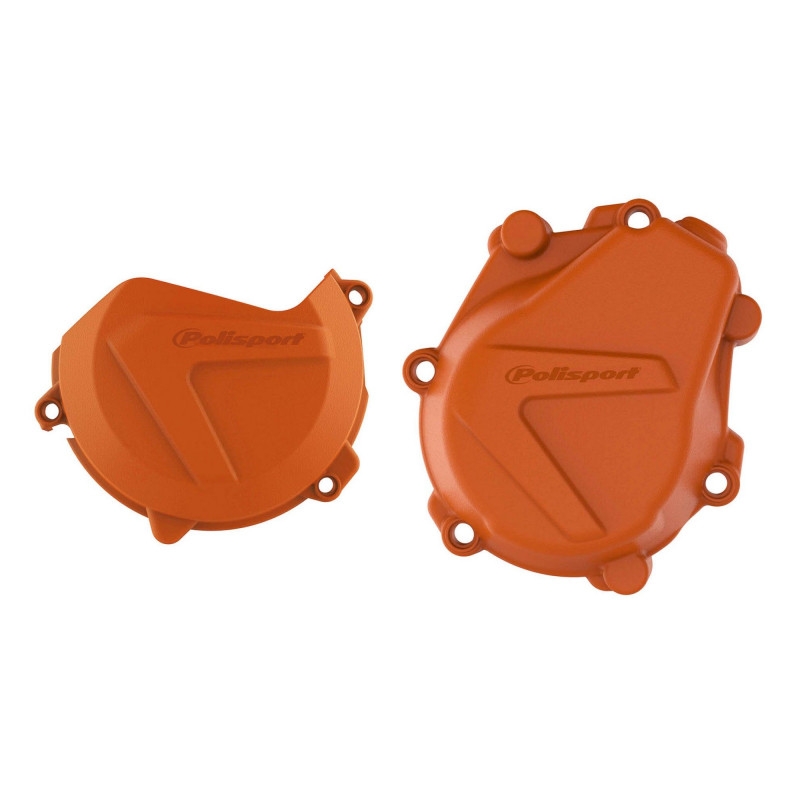 Clutch and ignition cover protector kit POLISPORT Orange