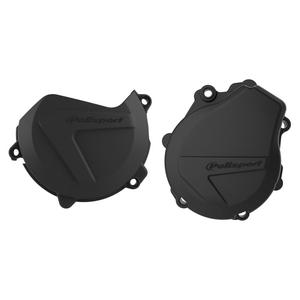 Clutch and ignition cover protector kit POLISPORT 90991 Black