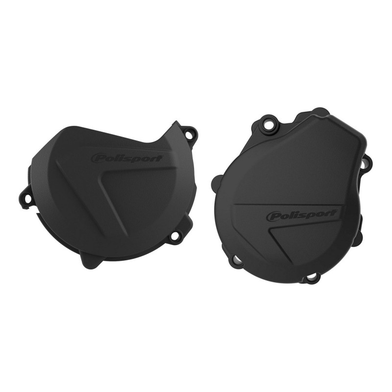 Clutch and ignition cover protector kit POLISPORT Black