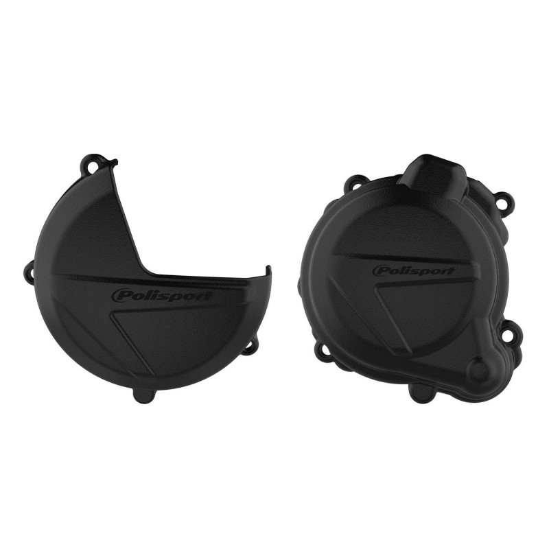 Clutch and ignition cover protector kit POLISPORT Black