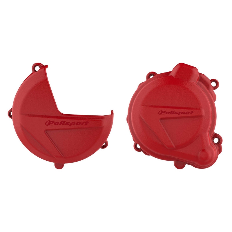 Clutch and ignition cover protector kit POLISPORT Red