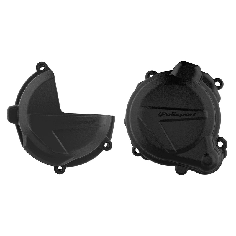Clutch and ignition cover protector kit POLISPORT Black