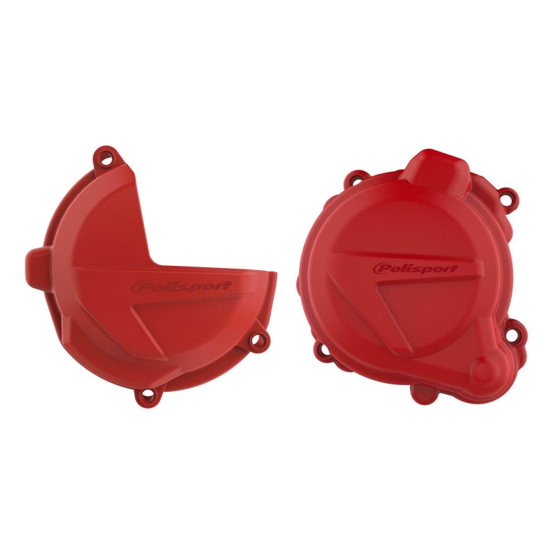 Clutch and ignition cover protector kit POLISPORT Red