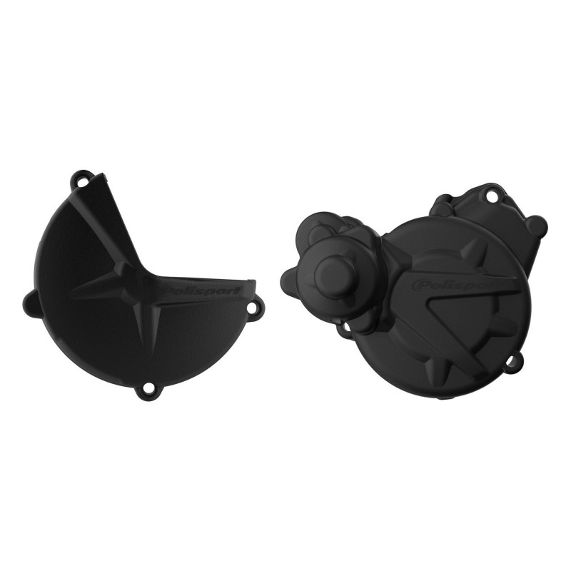 Clutch and ignition cover protector kit POLISPORT Black