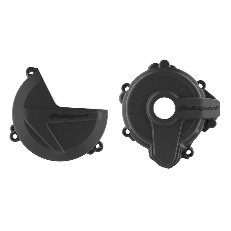 Clutch and ignition cover protector kit POLISPORT Black