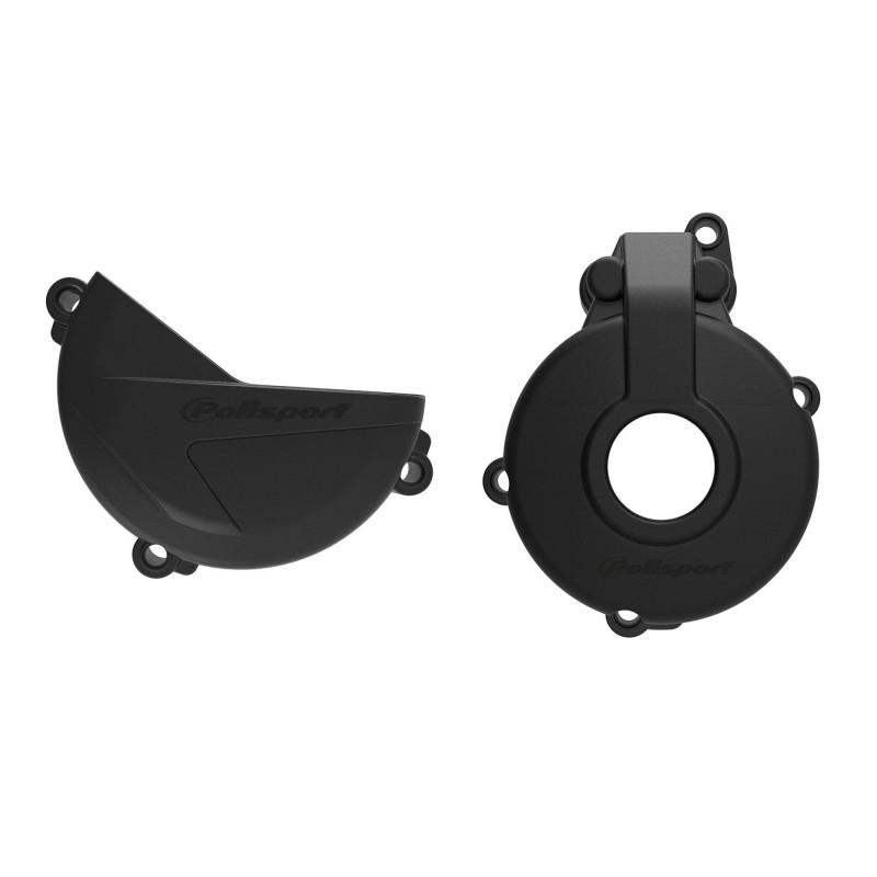 Clutch and ignition cover protector kit POLISPORT Black