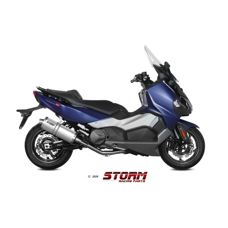 Full exhaust system 2x1 STORM OVAL Stainless Steel for SYM TL 500  2020-2021, SYM Maxsym TL 500 2019-2020