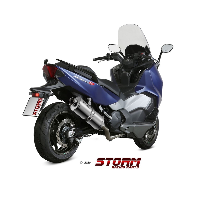 Full exhaust system 2x1 STORM OVAL Stainless Steel for SYM TL 500  2020-2021, SYM Maxsym TL 500 2019-2020
