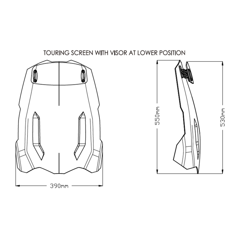 Windscreen PUIG TOURING WITH VISOR smoke