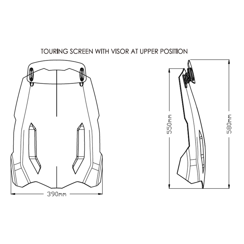 Windscreen PUIG TOURING WITH VISOR smoke