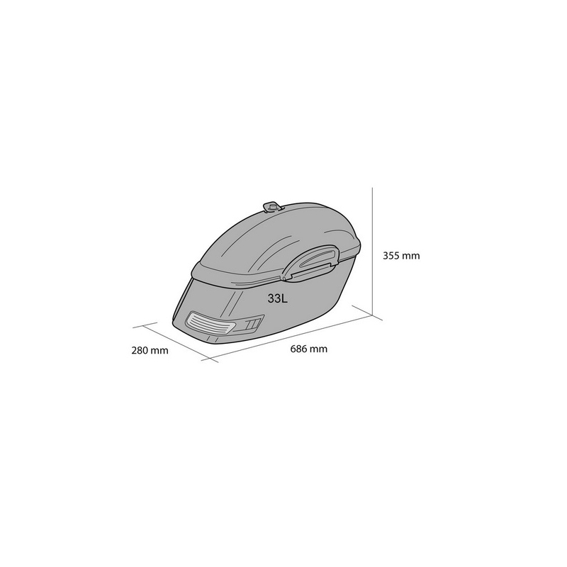 Rigid saddlebag CUSTOMACCES TOURING black pair, with KF universal support
