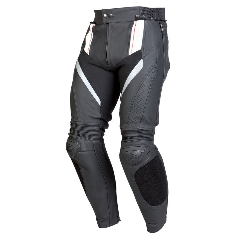 Skórzane spodnie motocyklowe Ozone Grip – czarno/białe