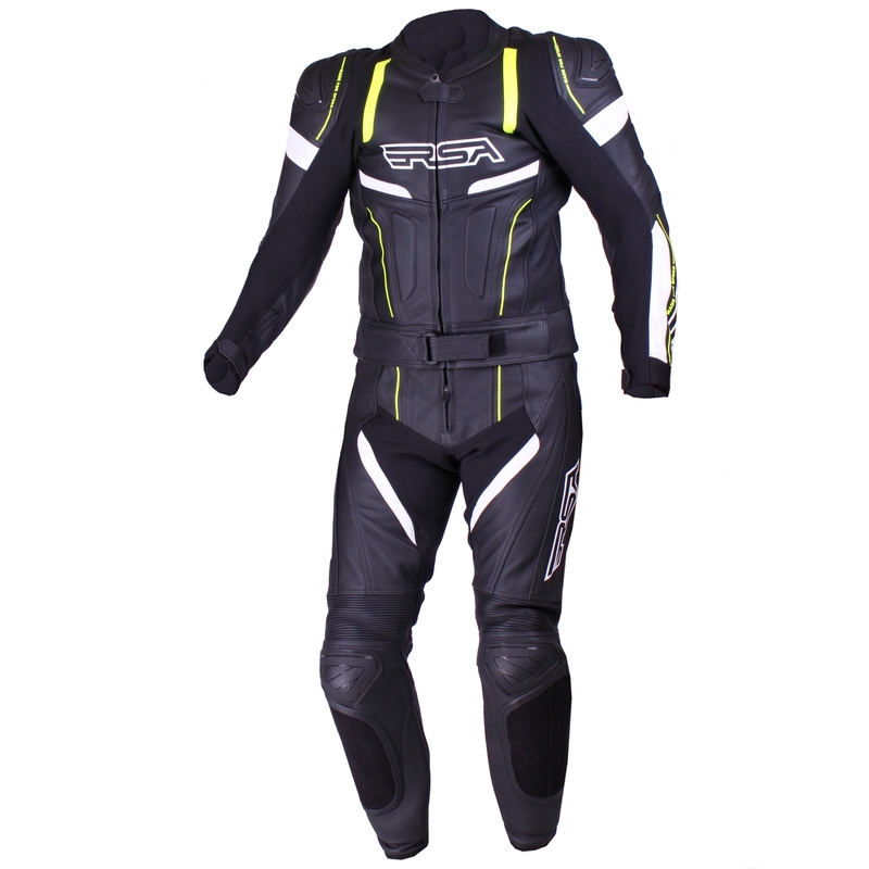 Kombinezon motocyklowy RSA Speedway czarno-biało-fluo żółty wyprzedaż