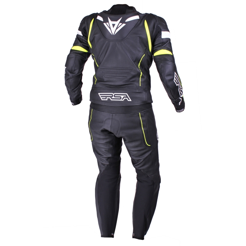Kombinezon motocyklowy RSA Speedway czarno-biało-fluo żółty wyprzedaż