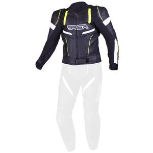 Skórzana kurtka motocyklowa RSA Speedway czarno-biało-fluo żółta wyprzedaż